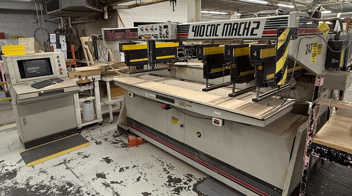 Used MCKNIGHT-MILLER, M-410 CNC MULTI-SPINDLE VERTICAL BORING