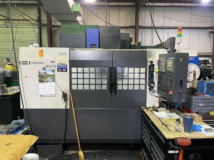 Used 2011 HWACHEON Vesta 850B Vertical Machining Center WITH CHIP BLASTER / CONVEYOR