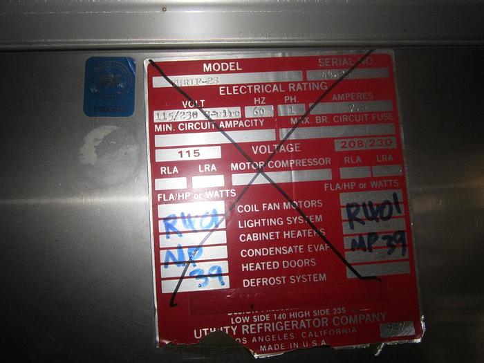 Used Refrig, Cooler, S/st, Mdl EWRIF-25, Less Racks #S739532