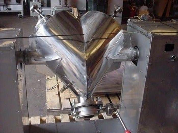 Used 1 CU. FT. WUXI XIN TWIN SHELL BLENDER/DRYER – POLISHED S/S