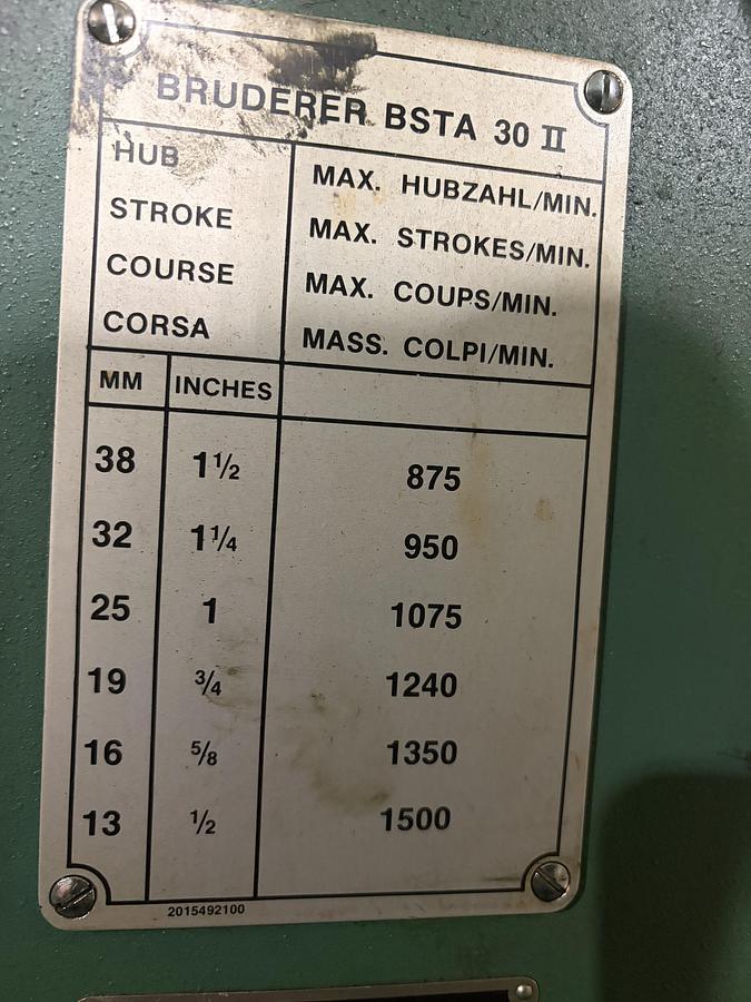 Used BRUDERER BSTA 30 *