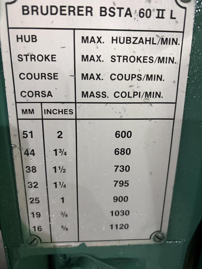 Used BRUDERER BSTA 60HL *