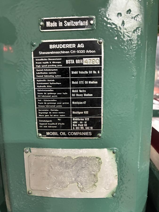 Used BRUDERER BSTA 60HSL HIGH SPEED  UNDERDRIVE