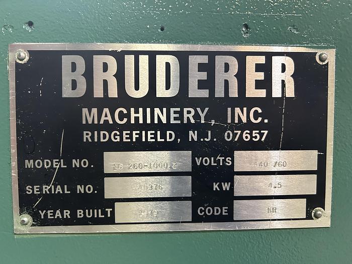 Used BRUDERER 18260-1000.2