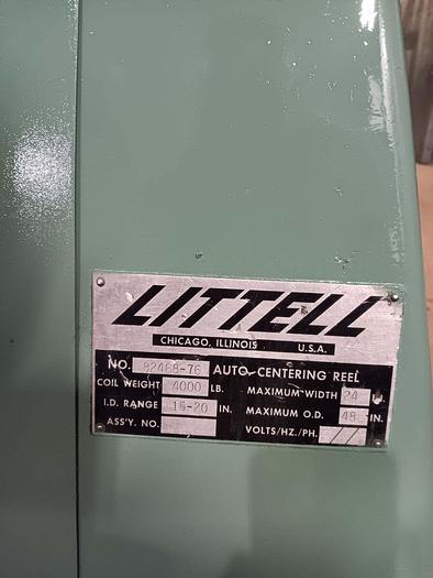 Used 4000 LBS LITTELL MODEL 40-24 MOTORIZED UNCOILER