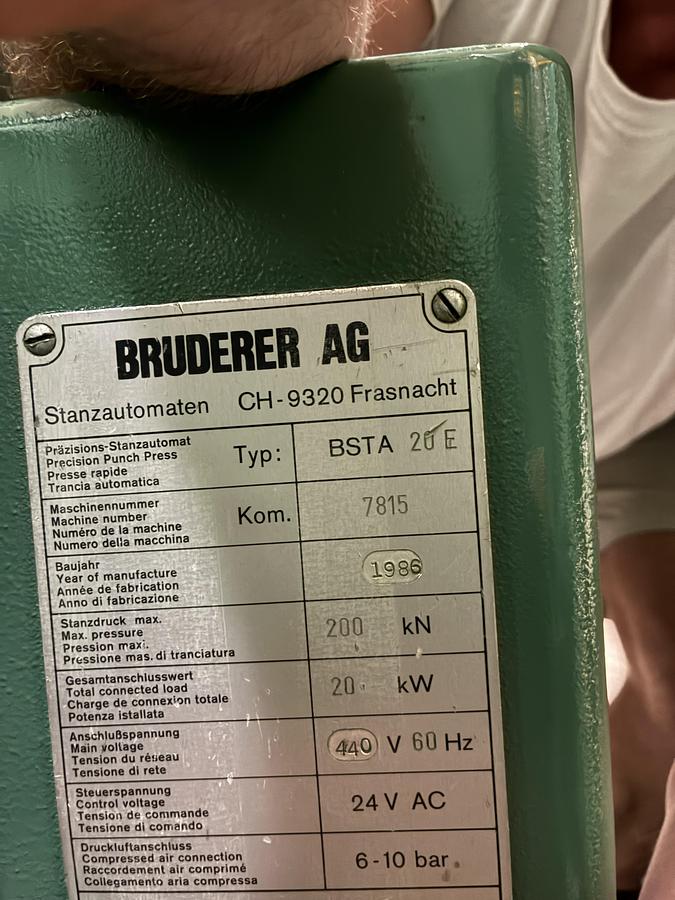 Used BRUDERER BSTA 20