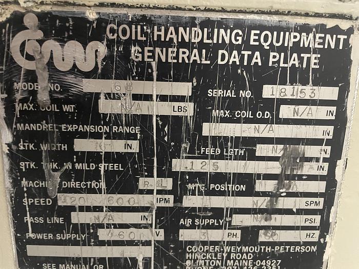 Used 6" X .125" CWP STRAIGHTENER MODEL 6B