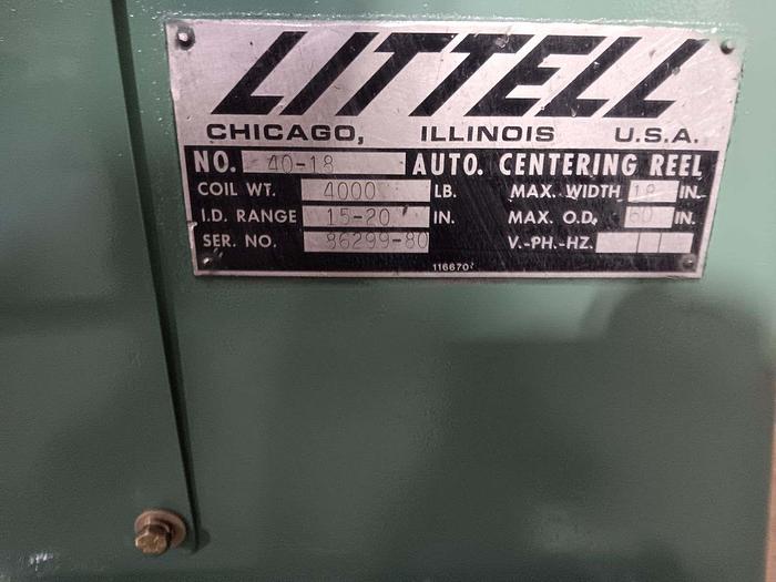 Used 4000 LBS LITTELL MODEL 40-18, MOTORIZED UNCOILER