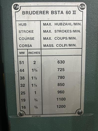 Used 2006 BRUDERER BSTA60H, HIGH SPEED PRESS