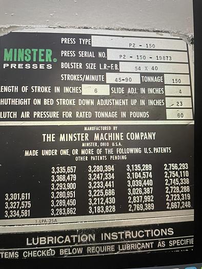 MINSTER P2-150-54