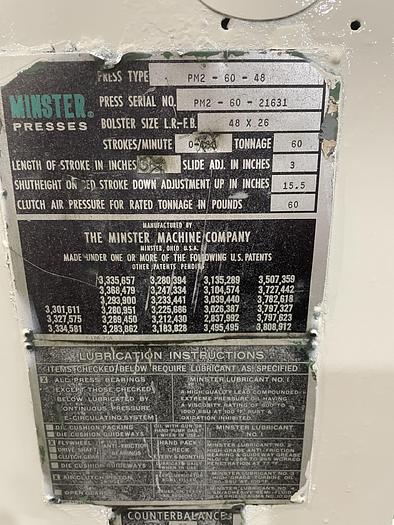 Used MINSTER PM2-60-48