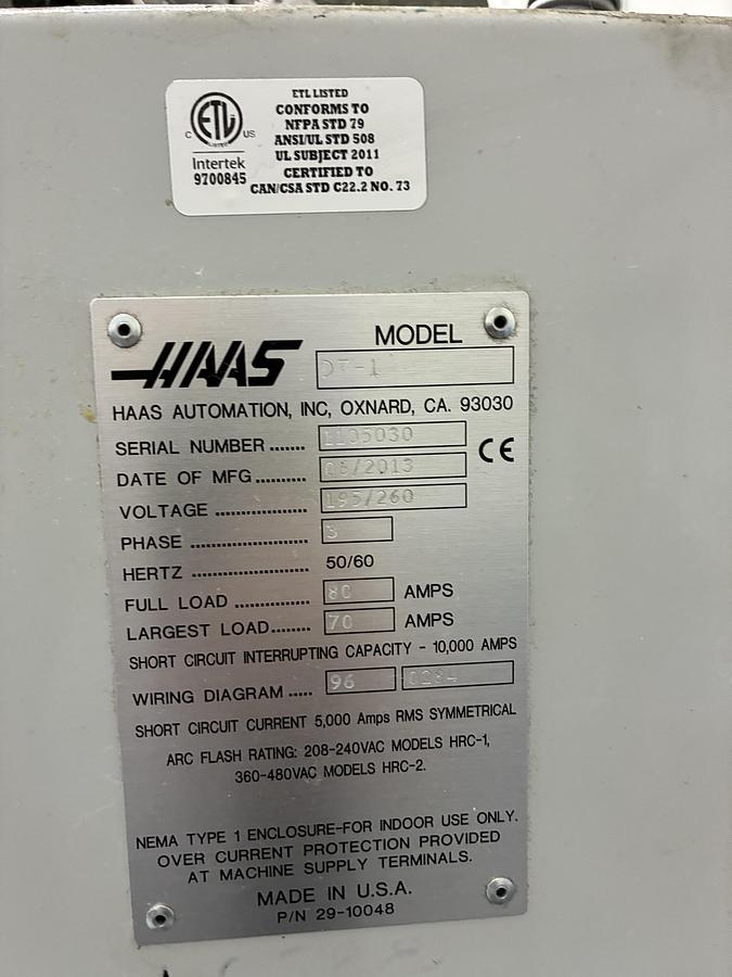 Used 2013 HAAS AUTOMATION INC DT-1