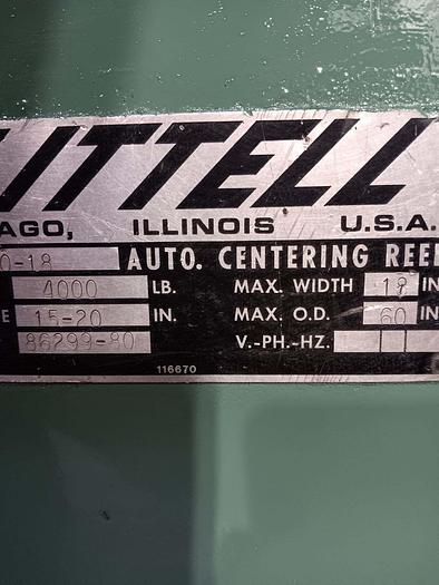 Used 4000 LBS LITTELL MODEL 40-18, MOTORIZED UNCOILER