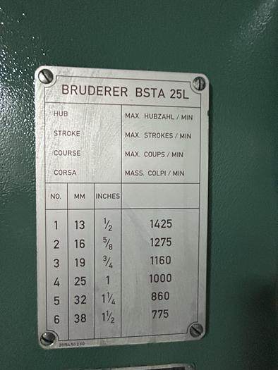 Used 1996 BRUDERER BSTA 30II HL