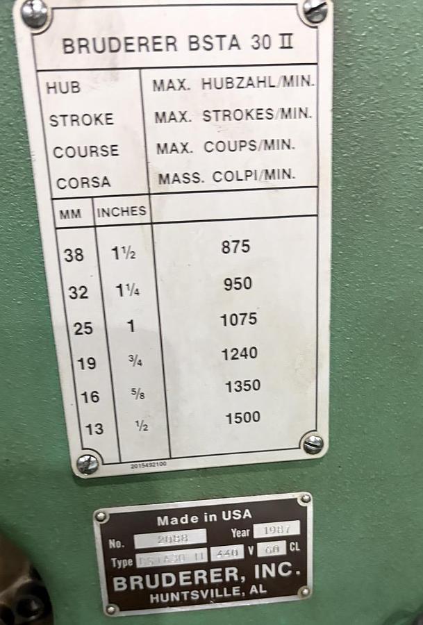 Used BRUDERER BSTA 30II *