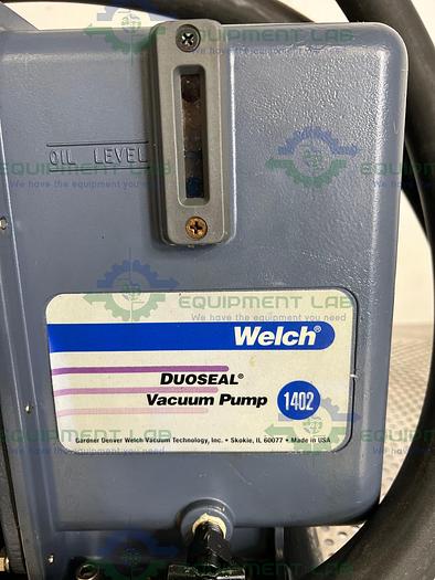Used Welch  1402 DuoSeal Belt-Driven Rotary Vane Vacuum Pump 115/230V
