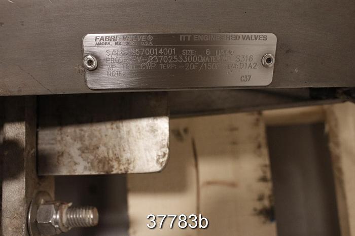 Used Fabri 6" Hand Operated Knife Gate Valve #37783