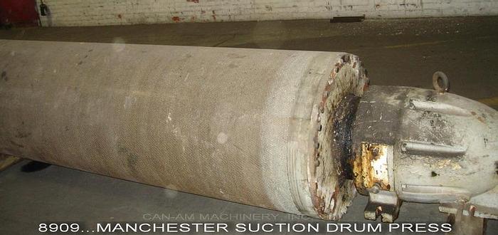 Used Manchester Suction Drum Press, 30" Diameter x 86" Drilled Face #8909