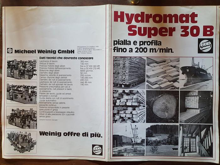 Used Weinig T&G production Linea produzione perline  Hydromat Super 30 B