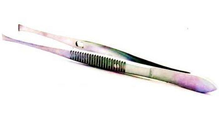 Used Ophthalmic Forceps Fixation Graefe Straight with Lock 110mm