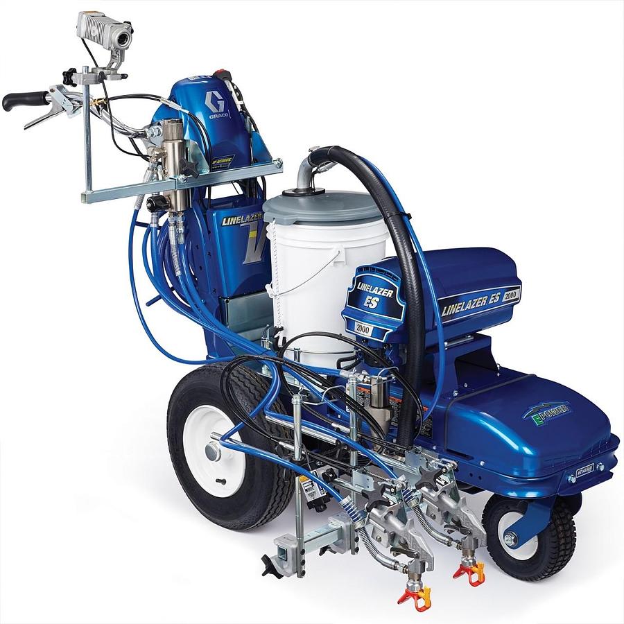 LineLazer V ES 2000 HP Automatic Series Battery-Powered Airless Line Striper, 1 Auto Gun, 1 Manual Gun, LazerGuide 2000