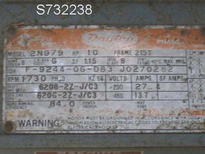 Used Blower, 10 HP, Fan, Dayton, Mdl 3C110, #S732238