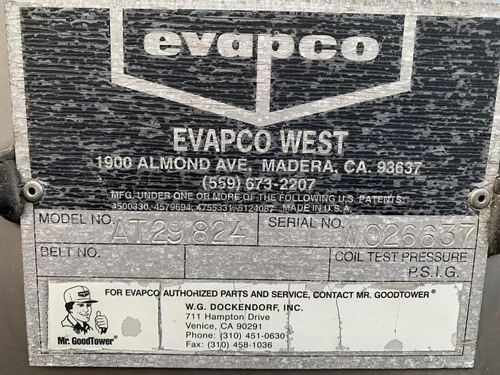 Used Refrig, Cooling Tower, 674 Ton, 316 S/st, Evapco, Dual Cell #S743639