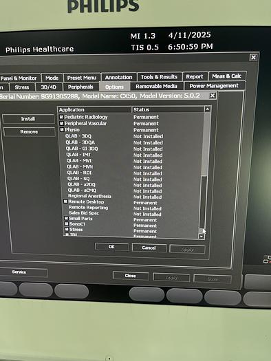 Gebraucht Philips CX50 Ultraschallgerät mit Sektor Sonde Model Version 5.0.2
