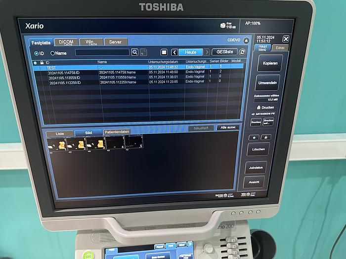 Used Toshiba Xario 200 Ultraschallgerät mit drei Sonden und Drucker 