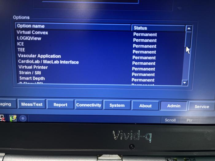 Gebraucht GE Vivid Q tragbares Ultraschallgerät auf Trolley mit kardio Sonde