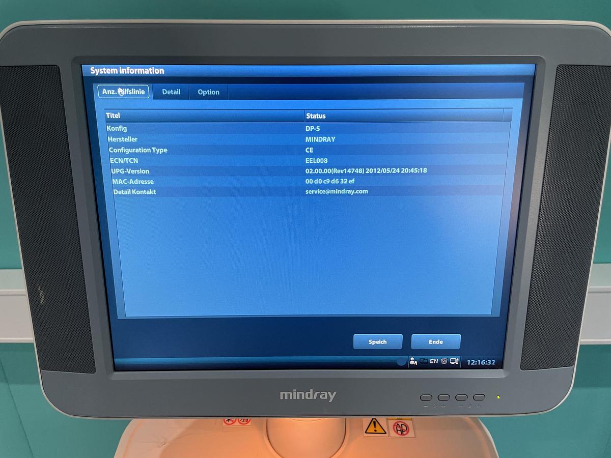 Gebraucht Mindray DP-5 Ultraschallgerät mit zwei Sonden und Drucker