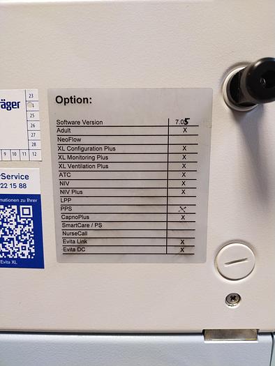 Gebraucht Dräger Evita XL Langzeitbeatmungsgerät SV 07.05