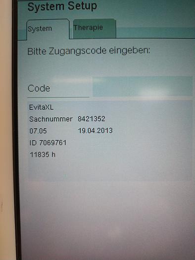 Gebraucht Dräger Evita XL Langzeitbeatmungsgerät SV 07.05