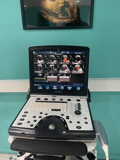 Used GE VIVID Q Ultraschallgerät mit M4S-RS Kardiosonde und Drucker 