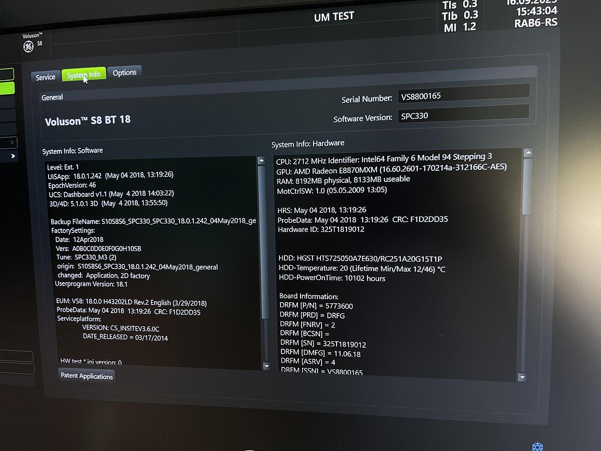 Gebraucht GE Voluson S8 Ultraschallgerät mit drei Sonden und Drucker