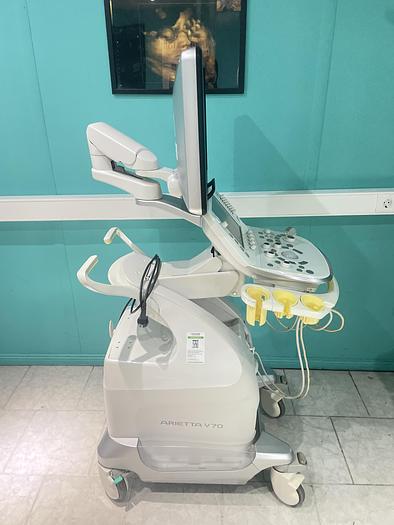 Gebraucht Hitachi ALOKA Arietta V70 Ultraschallgerät mit zwei Sonden und Fußschalter