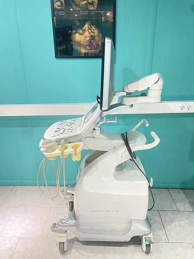 Gebraucht Hitachi ALOKA Arietta V70 Ultraschallgerät mit zwei Sonden und Fußschalter