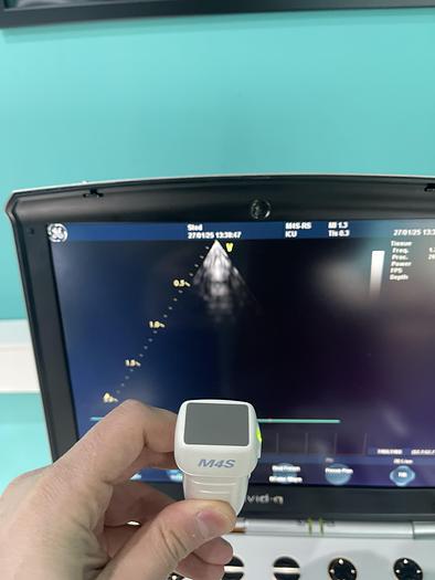 Used GE VIVID Q Ultraschallgerät mit M4S-RS Kardiosonde und Drucker 