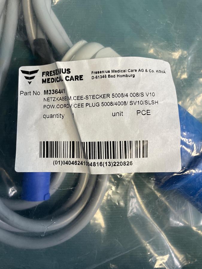 Fresenius Medical Care Netzkabel für Dialysegerät (Artikel-Nr. M3364M)