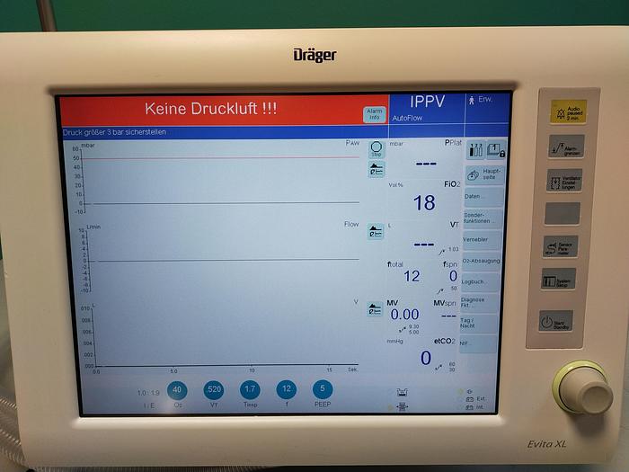 Used Dräger Evita XL Langzeitbeatmungsgerät SV 07.05