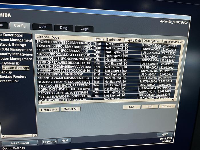 Used Toshiba Aplio 400 Ultraschallgerät mit 2 Sonden