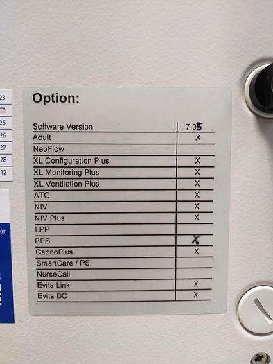 Used Dräger Evita XL Langzeitbeatmungsgerät SV 07.05