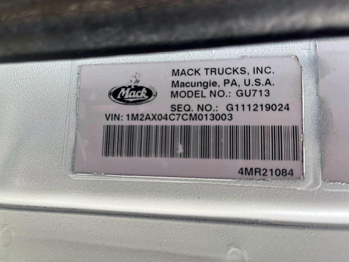 Used 2012 MACK GU713 Granite Tandem-Axle Dump Truck