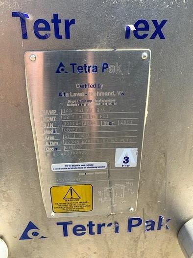 Used Tetra Pak Plate & Frame Heat Exchanger Model 66-SR