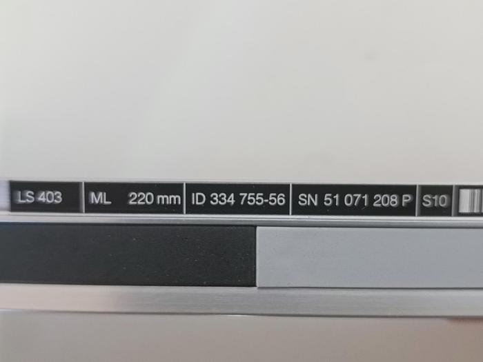Inkrementales Längenmessgerät + Zertifikat, LS403, ML 220mm, Heidenhain, neu