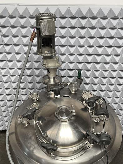 Used 500L Stainless Steel Jacketed Reactor w/Agitator 45 PSI Internal 154 PSI Jacket
