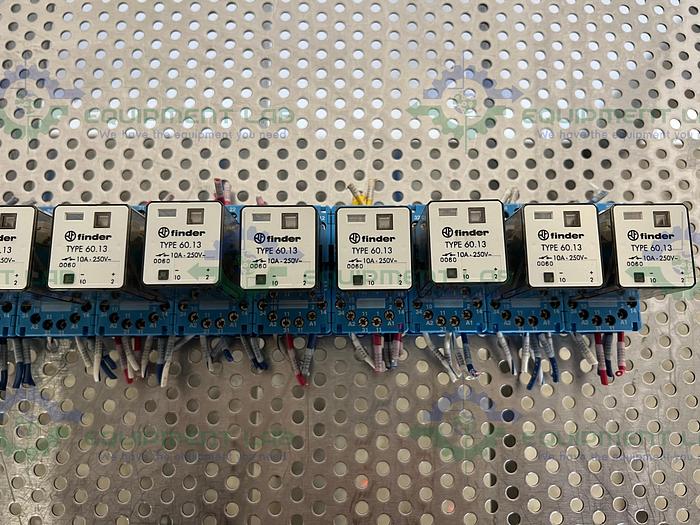 Used Lot of 15 - Finder 60.13 Relay 250V, 10A w/ Finder 90.112 Socket