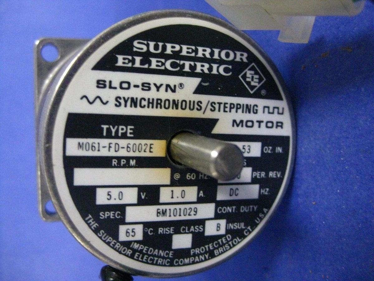 Used Superior Electric M061-FD-6002E, Slo-Syn Stepping Motor, 5VDC, 1A