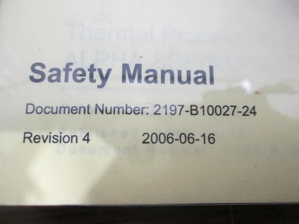 Used TEL Tokyo Electron, ALPHA-8SE/ATP/ATPf, 2197-B10027-24, Safety Manual, New