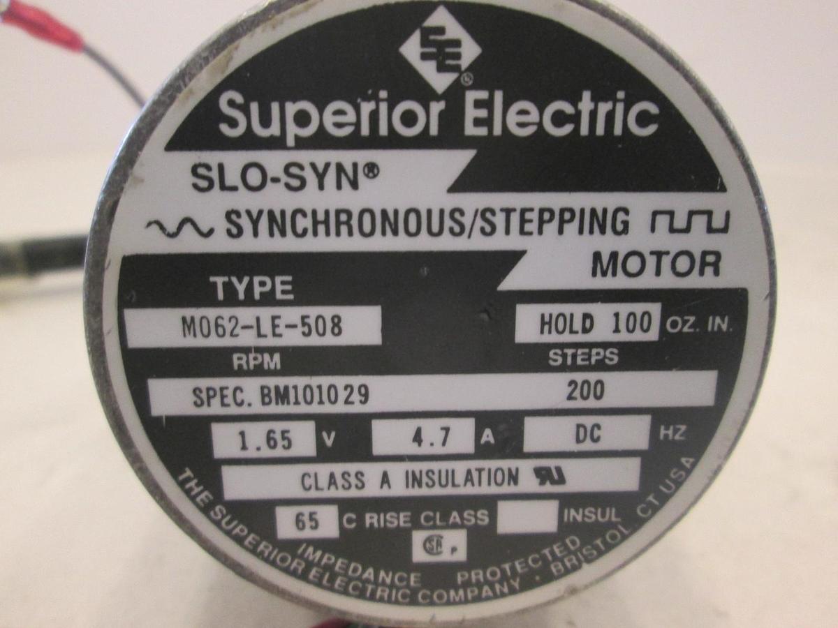Used Superior Electric, Slo-Syn Synchronous Step Motor, M062-LE-508, Used